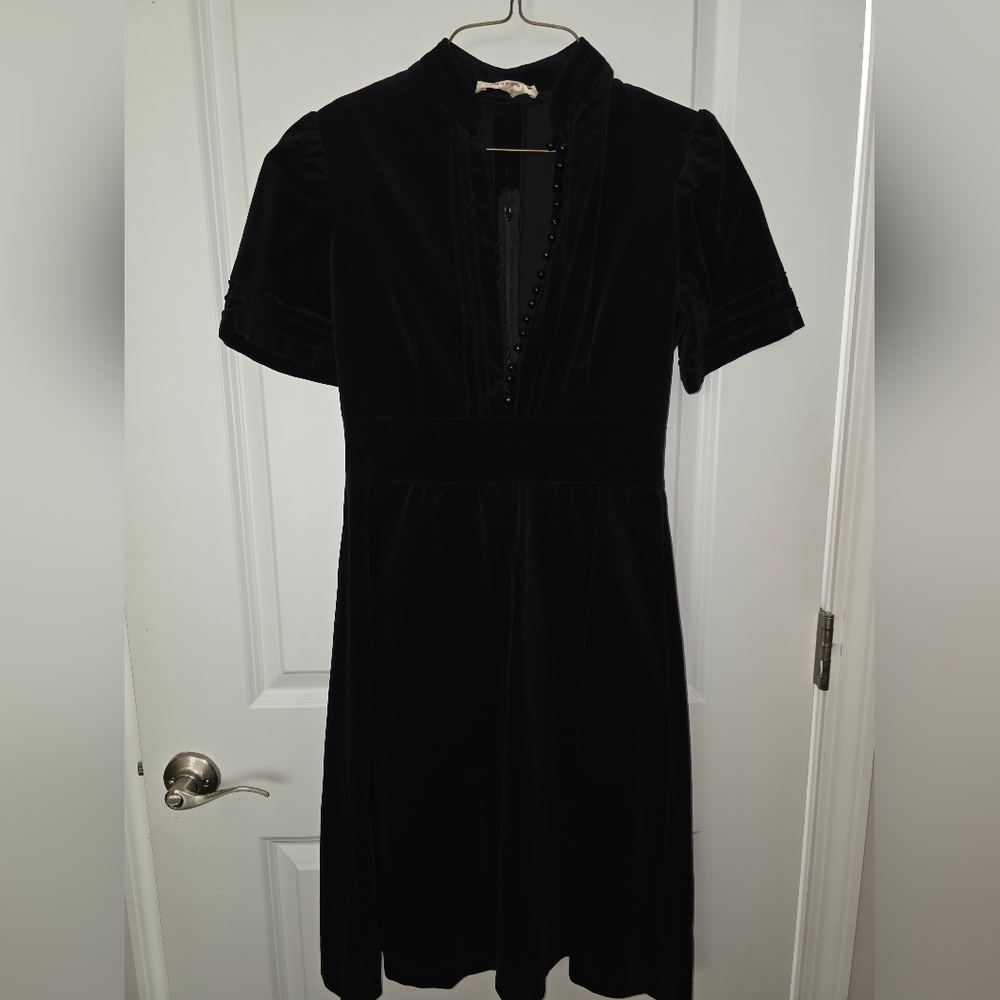 Vintage Black Velvet Goth Dress